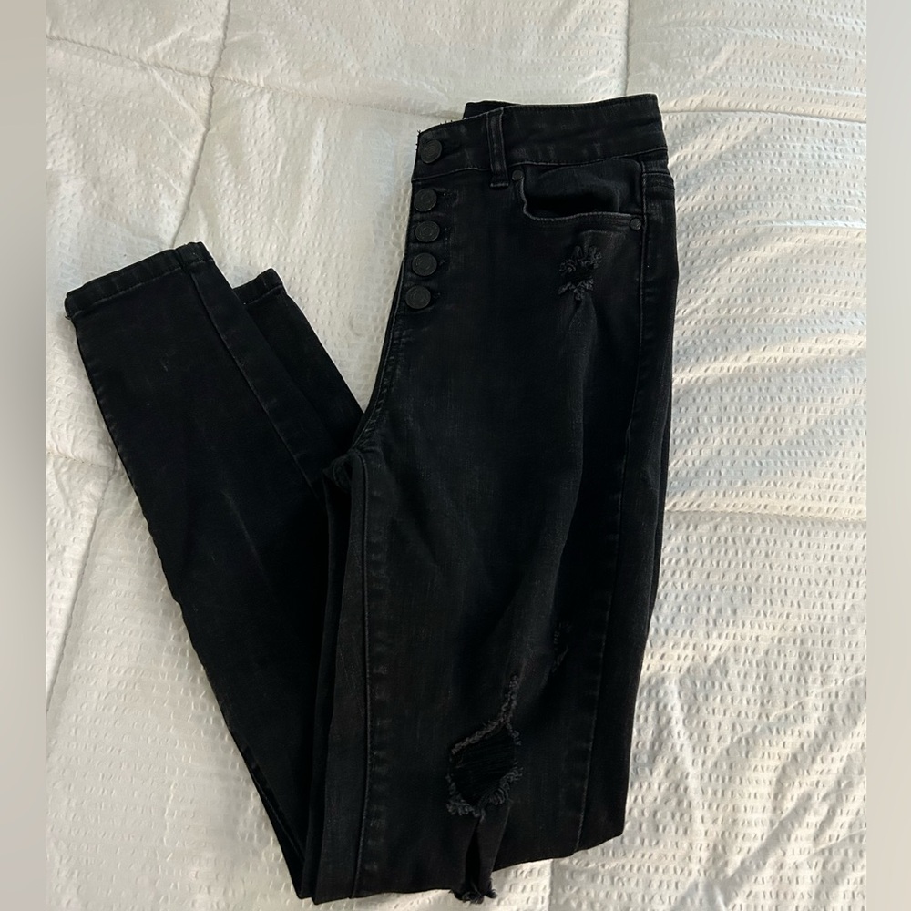 Black high waisted skinny jeans